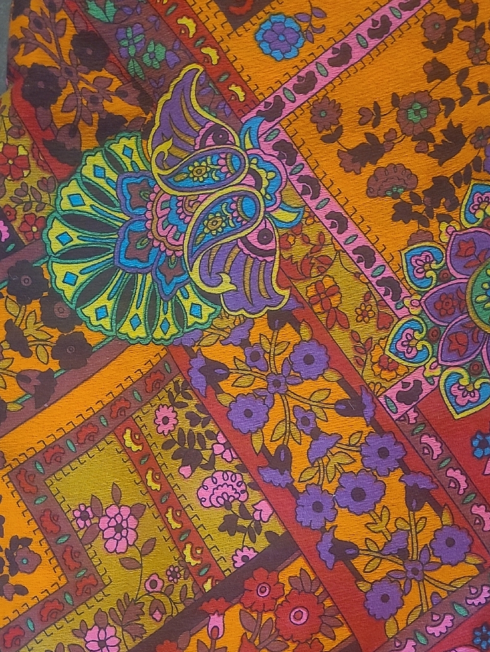 RARE VINTAGE 70s PSYCHEDELIC FLORAL PALAZZO PANT SKIRT WRAP PANTS - Picture 4 of 12